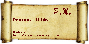 Prazsák Milán névjegykártya
